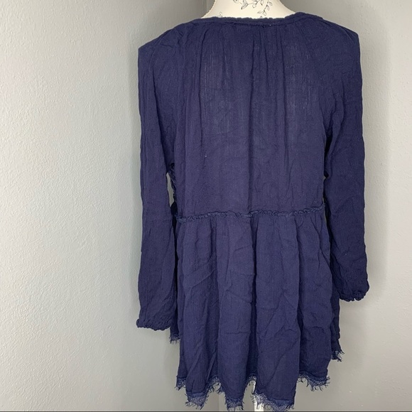 Suzanne Betro Navy Leopard Velvet Lace Trim Top LG - Picture 2 of 3